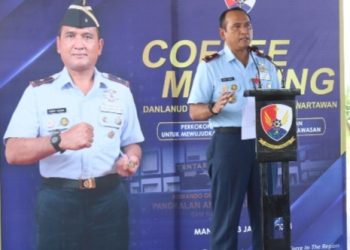 Coffee morning Danlanud  Sambratulangi bersinergi dengan  wartawan