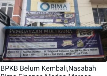 Bima finance Medan belum kembalikan BPKB nasabah