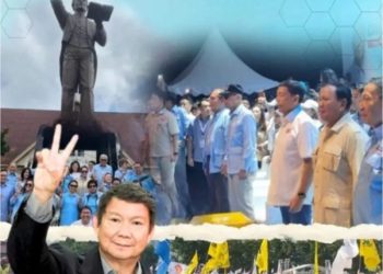 Hashim Djojohadikusumo yang merupakan adik dari Prabowo Subianto, beserta keluarganya hadir dalam acara Ibadah Syukur, Doa, dan Siaga pada 2 Juni di Grand Hall Langowan .