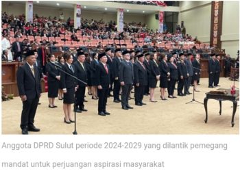 DPRD Sulut yang terpilih sebanyak 43 legislator telah di Lantik dan langsung menempati Gedung Cengkeh