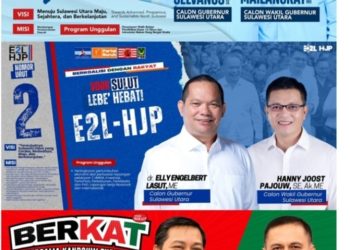 Komisi pemilihan umum, KPU menetapkan tiga pasangan calon gubernur dan wakil gubernur Sulut tahun 2024
