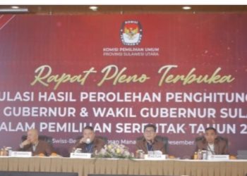 Rapat pleno KPU Sulut dilaksanakan di hotel Swiss-Belhotel Maleosan