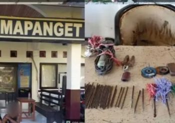 Polsek Mapanget Gagalkan Produksi Panah Wayer di Kairagi Satu, Tiga Tersangka Diamankan
